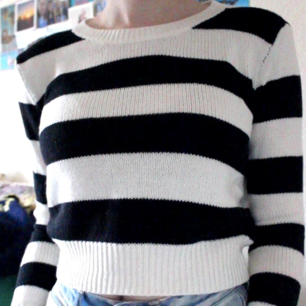 Cropped Striped Sweater